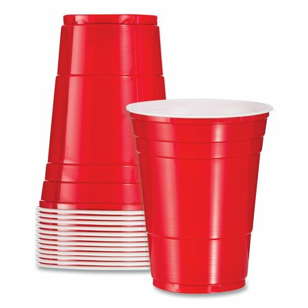 Dart Solo Plastic Party Cold Cups, 16oz, Red, PK50 DCC P16RPK